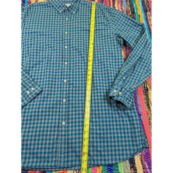 Sonoma Mens Tall XLT Check Shirt Long Slv Button Up Casual Blue Gray 100% Cotton - Picture 5 of 6